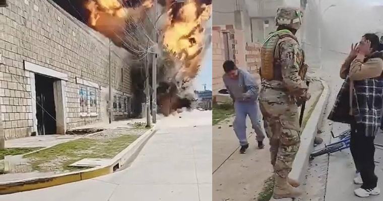 Video muestra el momento exacto de la segunda explosión en un cuartel de Viacha