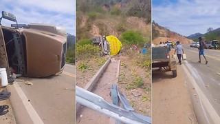 Un camión cisterna con combustible sufre accidente en la ruta a Charagua